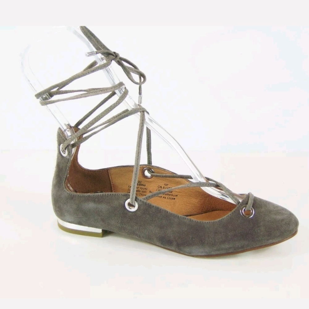 Halogen - Gray Suede Nella Ghillie Flats‎